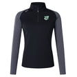 The Zionsville Rugby Club Women's Elite First Layer by EMB Canterbury is a black and gray long-sleeve quarter-zip top with VapoDri moisture-wicking, a white and green crest on the left chest, and a logo on the right shoulder.