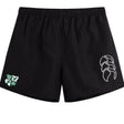 The Zionsville Rugby Club Tactic Short by EMB Canterbury features a green and white patch on the left leg and a large white logo on the right, perfect for gym training or as stylish Canterbury shorts.