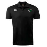 The black Zionsville Rugby Club Dry Polo by EMB Canterbury features a collar, logos on the chest and shoulder, and breathable Vapodri Technology to keep you cool and comfortable all day.