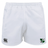 The Zionsville Rugby Player's Drill Short by EMB Canterbury boasts a shield and lion silhouette on the right leg and a Canterbury logo on the left, made from recycled fabric for sustainable athletic wear.