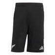 The All Blacks 26/27 Leisurewear Shorts by adidas feature an elastic waistband and are designed in black, with a distinctive white fern logo on the left leg and the adidas logo on the right leg, as seen from the back. These shorts are perfect for supporters looking for authentic adidas All Blacks leisurewear.