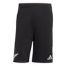 The All Blacks 26/27 Leisurewear Shorts by adidas feature an elastic waistband and are designed in black, with a distinctive white fern logo on the left leg and the adidas logo on the right leg, as seen from the back. These shorts are perfect for supporters looking for authentic adidas All Blacks leisurewear.