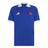 Show your support for the French Rugby Federation with the France FFR 26/27 Travel Polo by adidas—a blue, short-sleeve polo featuring a crisp white collar and cuffs, an embroidered white adidas logo on the right chest, and a bold red rooster emblem on the left chest. This official design is perfect for fans seeking classic rugby-inspired style from adidas.
