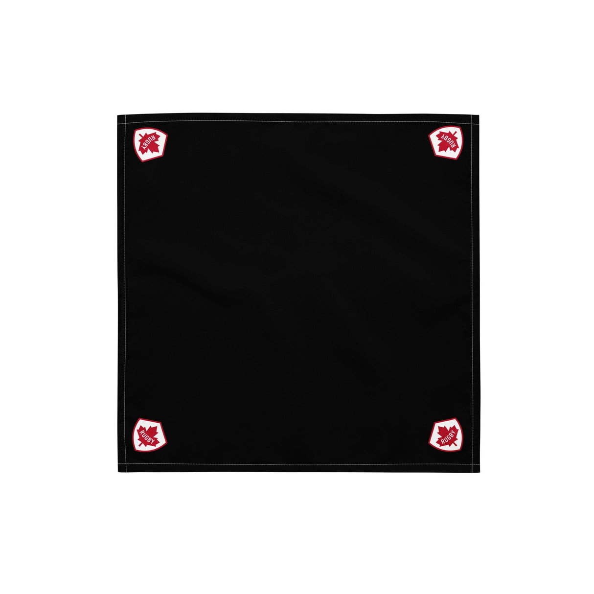 A PF LIC Rugby Canada Corner Logo Bandana with red roses on it.