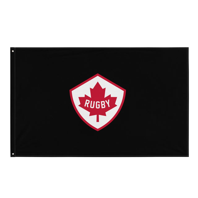 A PF LIC Rugby Canada Black Flag made of polyester.