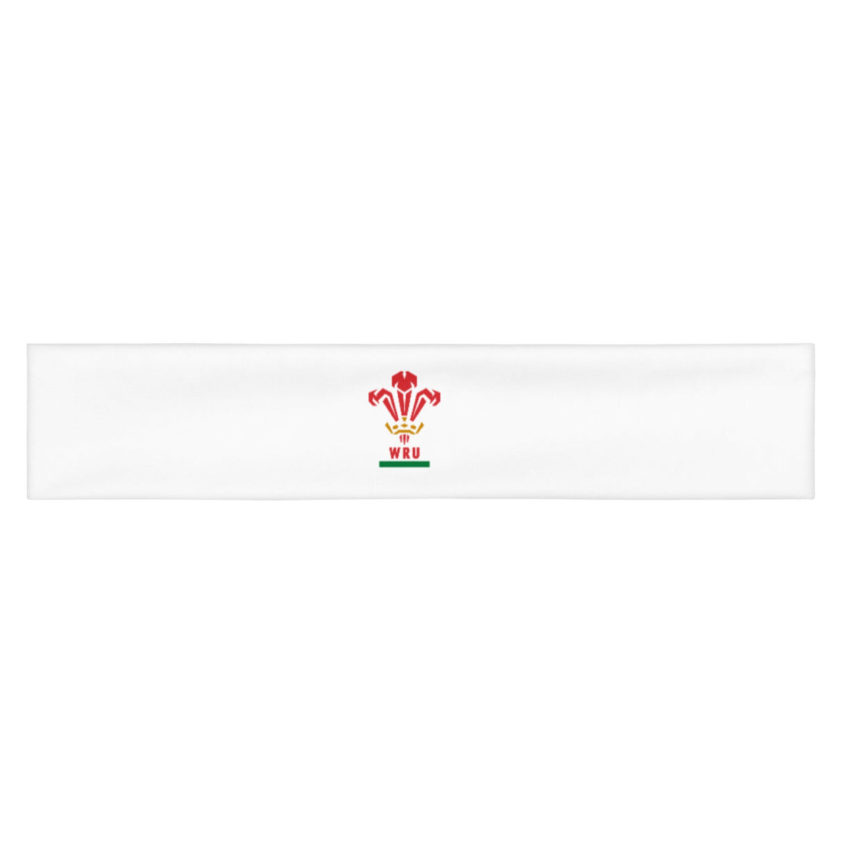 White headband with a single, colorful WRU logo on front.