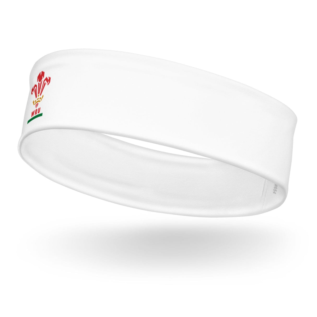 White headband with a single, colorful WRU logo on front.