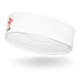 White headband with a single, colorful WRU logo on front.