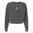 The EMB S&S Activewear Women's Alabama Rugby Alliance Mid-Length Crewneck Sweatshirt is a dark gray, garment-dyed top featuring a small red and white chest logo, shown against a plain white background.