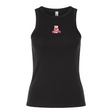 Show your team pride in the EMB S&S Activewear Women's Alabama Rugby Alliance Baby Rib Tank—a black sleeveless top with a bold red and white logo at the chest, perfect for sporty style and Alabama Rugby fans.