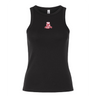 Show your team pride in the EMB S&S Activewear Women's Alabama Rugby Alliance Baby Rib Tank—a black sleeveless top with a bold red and white logo at the chest, perfect for sporty style and Alabama Rugby fans.