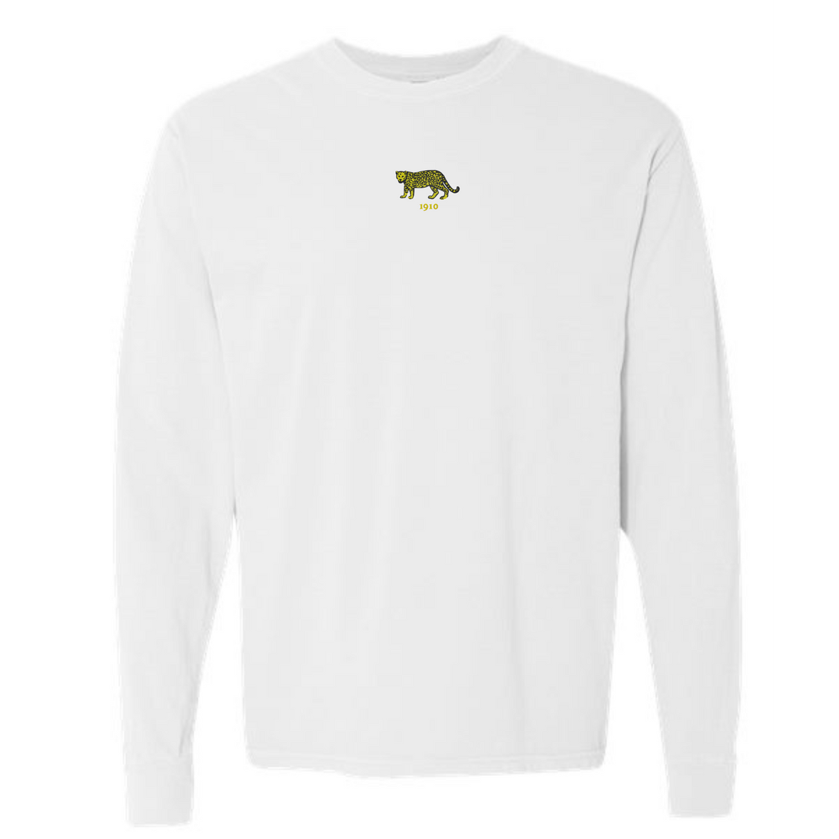 The Argentina Vintage Long Sleeve Comfort Tee by EMB S&S Activewear features a small green tiger and "2020" printed on the chest.