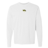 The Argentina Vintage Long Sleeve Comfort Tee by EMB S&S Activewear features a small green tiger and "2020" printed on the chest.