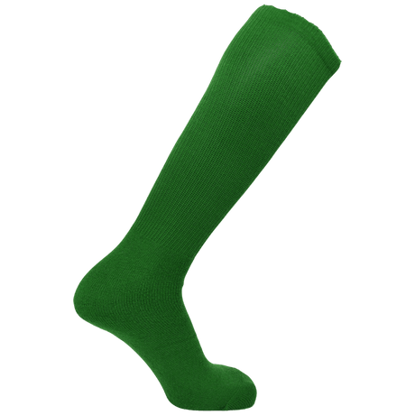 A single green WRS Knee-High Rugby Sock by PEARSOX, designed with an athletic fit, is displayed against a white background.