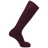 A single maroon WRS Knee-High Rugby Sock by PEARSOX with an athletic fit displayed vertically, featuring the heel and toe sections clearly visible for optimal moisture management.