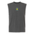 The EMB S&S Activewear Blackthorn Rugby Unisex Muscle Tee is a sleeveless black top featuring a colorful embroidered club logo and text on the upper chest, shown against a plain white background.
