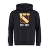 The Conestoga Rugby Club Lightweight Hoodie by WRS Canterbury features the club crest and "EST. 1971" on the front, white sleeve stripes, and a classic kangaroo pocket for comfort.