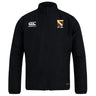 The Conestoga Rugby Club Track Jacket by EMB Canterbury features a right chest Canterbury logo and a yellow-and-white crest with "EST. 1971" on the left. This lightweight jacket is both stylish and comfortable, perfect for active wear in any weather.