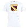 The Conestoga Rugby Club Plain Tee by Canterbury from WRS Canterbury is a white cotton blend t-shirt with a brown and gold "Conestoga Rugby Club" crest and "EST. 1971" on the front.