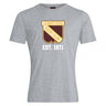 The Conestoga Rugby Club Plain Tee by WRS Canterbury is a grey shirt with a yellow and brown shield logo, "Conestoga Rugby Club," "EST. 1971" in white, and made from a soft cotton blend for comfort and style.