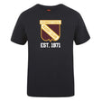 The Conestoga Rugby Club Plain Tee by WRS Canterbury is a black cotton blend shirt with the club crest and "EST. 1971" in white—ideal for fans seeking a customizable supporter tee.