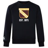 The Conestoga Rugby Club Crew Sweatshirt by WRS Canterbury features the club crest and "EST. 1971" on the front, plus an embroidered CCC logo on the ultra-soft left sleeve.