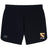 The Conestoga Rugby Elite Woven Short by EMB Canterbury features a white Canterbury logo, yellow Conestoga Rugby crest with "EST. 1971," and zippered pockets for secure storage during training.