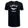 A black Nations of Rugby Chile Rugby Supersoft Tee with white text by WRS LAT.