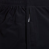 Close-up view of a black Canterbury Elite Woven gym short with a zippered pocket.
