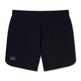 Navy blue Canterbury Elite Woven gym shorts with a logo on the left hem, displayed against a white background.
