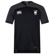 The De La Salle Vapodri Evader Jersey by EMB Canterbury, designed with short sleeves and a distinctive Canterbury neckline, features the "De La Salle Rugby" text on the front along with the iconic logo. This jersey includes moisture-wicking technology to ensure you stay cool during intense matches.