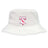 The Philly Whitemarsh RFC Crusher Bucket Cap by EMB S&S Activewear is a white cotton hat with a maroon and white crest logo featuring a bell emblem and "1985" on the front, combining classic style with sun protection.