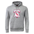 The Philly Whitemarsh RFC Club Hoodie by WRS Canterbury is a gray hoodie with a front pocket, Liberty Bell graphic, and “Philadelphia Wameslamash,” “’61,” “’67,” “1985,” and “R.F.T.” printed in maroon and navy blue.