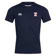 The Philly Whitemarsh RFC Club Dry Tee by EMB Canterbury is a navy short-sleeve jersey with Vapodri Technology, a white Canterbury logo right chest, and club bird crest left. Breathable for performance and comfort.