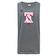 The Philly Whitemarsh RFC Tempo Vapodri Singlet by WRS Canterbury is a gray sleeveless athletic shirt with an "R.F.C." crest, red kangaroo, and years 1961, 1967, and 1985; made from recycled polyester, Canterbury logo on shoulder.