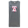 The Philly Whitemarsh RFC Tempo Vapodri Singlet by WRS Canterbury is a gray sleeveless athletic shirt with an "R.F.C." crest, red kangaroo, and years 1961, 1967, and 1985; made from recycled polyester, Canterbury logo on shoulder.