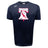 The Philly Whitemarsh RFC Tempo Vapodri T-Shirt by WRS Canterbury is a navy tee with a white and red Liberty Bell graphic, "PHILADELPHIA-WHITEMARSH R.F.C. 1985" text, and the Canterbury logo on the right shoulder for performance.