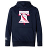 The Philly Whitemarsh RFC Club Lightweight Hoodie by WRS Canterbury features a kangaroo pocket, the club logo, a Liberty Bell graphic, and the years '61, '67, and 1985.