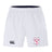 The EMB Canterbury Philly Whitemarsh RFC Advantage Short 2.0 features an elastic waistband, black left-leg logo, red and blue team emblem on the right, and is made with recycled content for high-performance training.