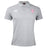 The Philly Whitemarsh RFC Waimak Polo by EMB Canterbury is a light grey short-sleeved rugby polo with a collar, three buttons, and embroidered logos on both sides of the chest.