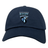 The EMB S&S Activewear Scottsdale Rugby Adult Low-Profile Cotton Twill Dad Cap features navy blue cotton twill, embroidered "Scottsdale Rugby Established 1964" branding, and a roaring bear graphic on the front.