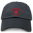 The Nations of Rugby Canada Rugby Dad Cap by EMB S&S Activewear is a black hat featuring red "CANADA RUGBY" embroidery and a red maple leaf on the front—perfect for dedicated rugby fans.