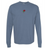 The EMB S&S Activewear England Vintage Long Sleeve Comfort Tee features a blue color, small red rose, and "1973" printed on the upper chest for a classic England vintage look.