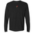 The EMB S&S Activewear England Vintage Long Sleeve Comfort Tee is a black shirt with a small red rose and "1971" text on the chest, inspired by classic vintage England designs.