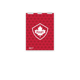 A red and white Rugby Canada Maple Leaf Poster with the PF LIC logo.