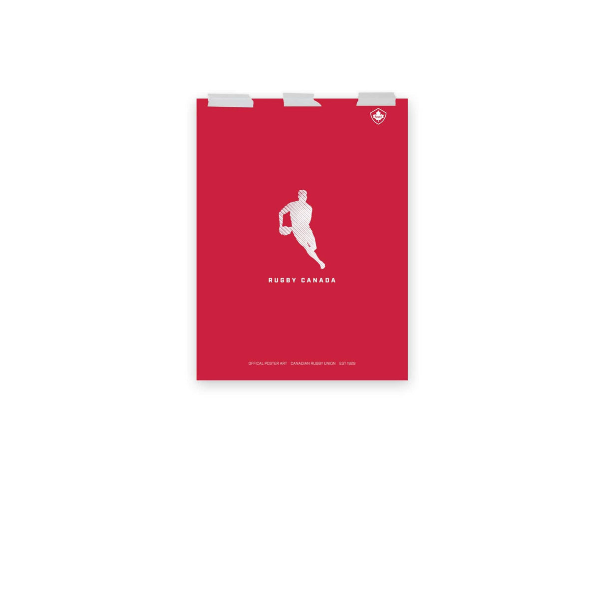 An authentic Rugby Canada Player Silhouette Poster featuring the silhouette of a basketball player by PF LIC.