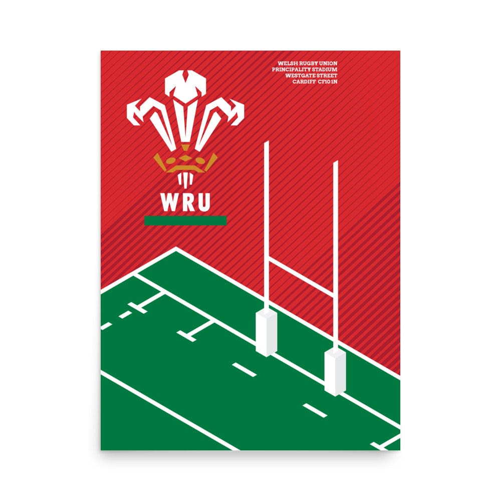 Official Wales Rugby Union poster for PF LIC's Wales 'Rugby Pitch' Poster enthusiasts.