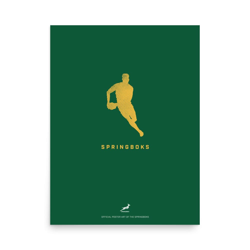 Springboks Rugby Player Silhouette Poster | World Rugby Shop
