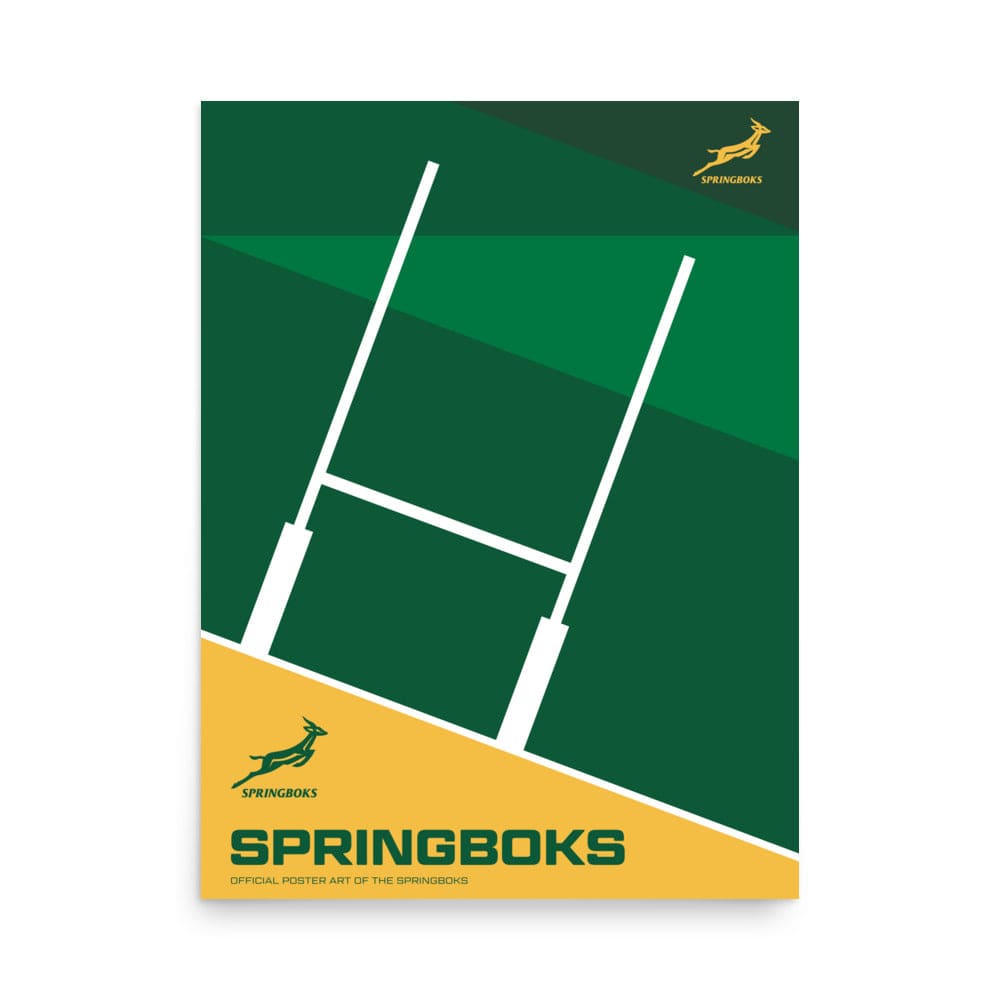 An eye-catching PF LIC poster for rugby enthusiasts featuring the iconic Springboks Goal Post Poster.
