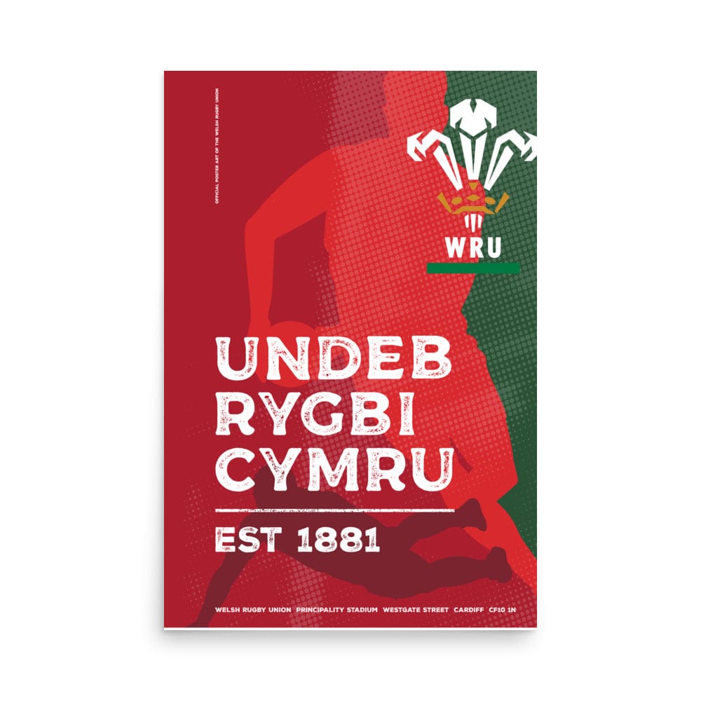 A Wales 'UNDEB RYGBI CYMRU' 1881 poster by PF LIC.